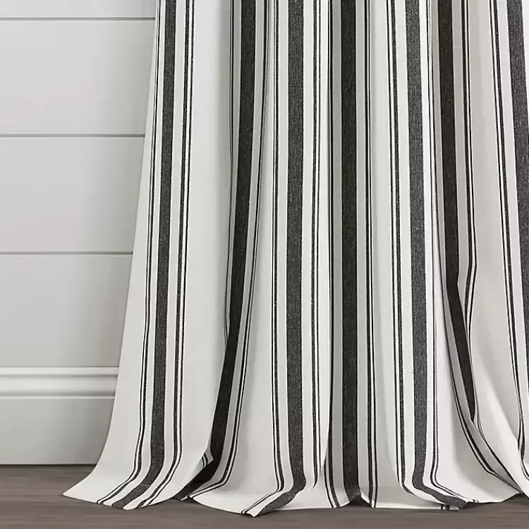 black_stripe_farmhouse_curtain_panel_set__in_4.webp Stripe Farmhouse Curtain Panel Set, 95 in.>Kirklands Home Sale