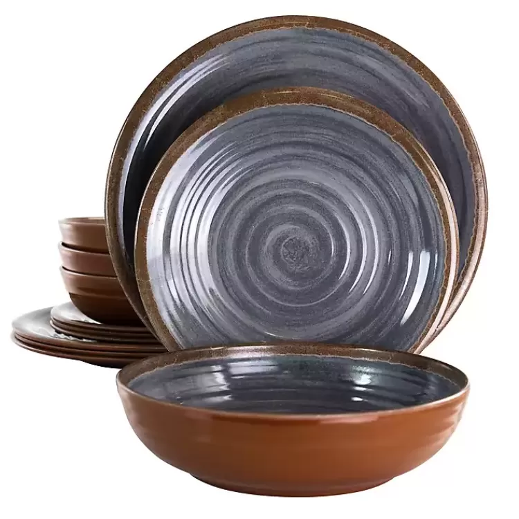 Black Swirl Melamine 12-pc. Dinnerware Set>Kirklands Home Discount