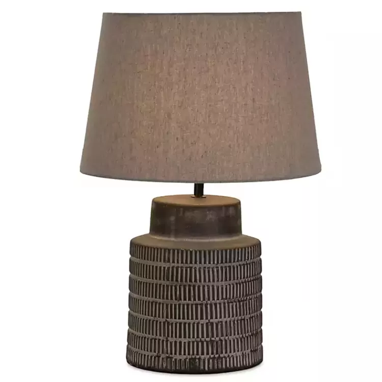 Black Terracotta Dash Pattern Table Lamp>Kirklands Home Best