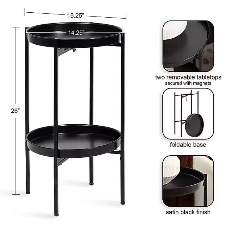 2-Tier Foldable Cienna Accent Table>Kirklands Home Best