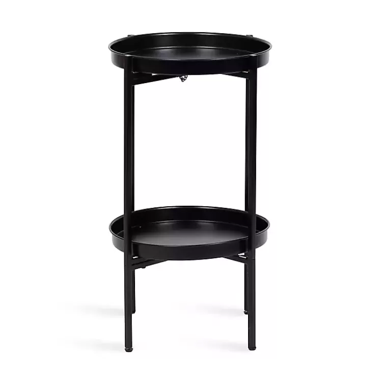 black_tier_foldable_cienna_accent_table_2.webp 2-Tier Foldable Cienna Accent Table>Kirklands Home Best