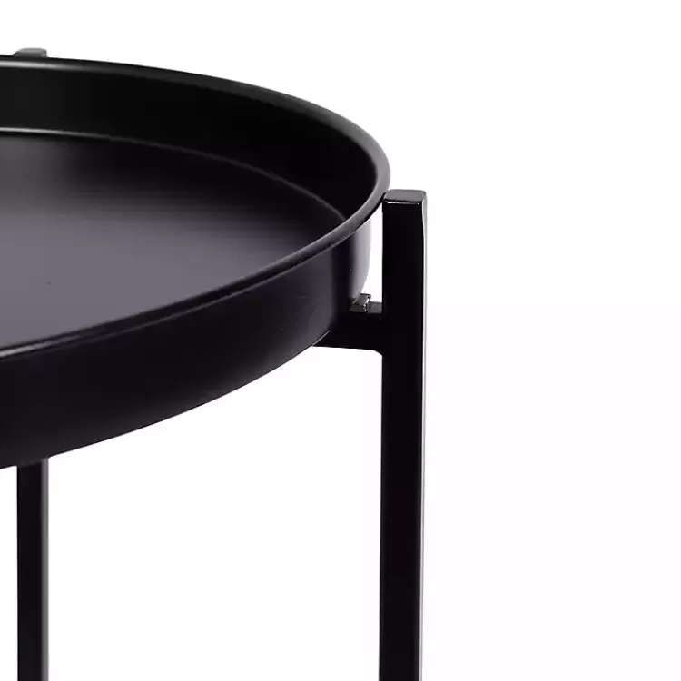 black_tier_foldable_cienna_accent_table_3.webp 2-Tier Foldable Cienna Accent Table>Kirklands Home Best