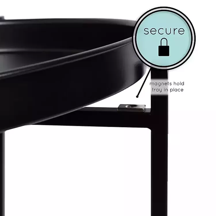 black_tier_foldable_cienna_accent_table_4.webp 2-Tier Foldable Cienna Accent Table>Kirklands Home Best