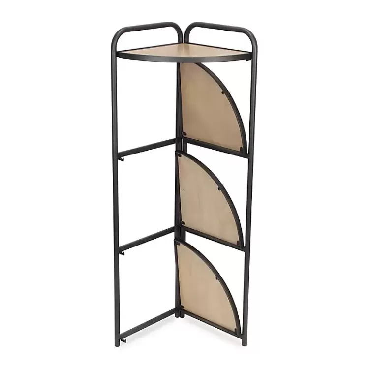 black_tier_foldable_corner_shelf_9.webp Black 4-Tier Foldable Corner Shelf>Kirklands Home Shop