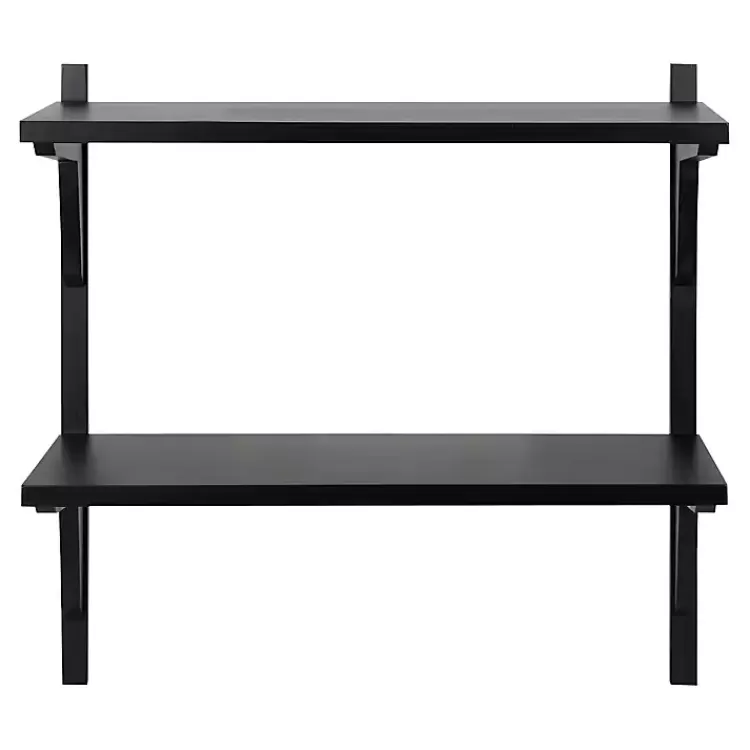 black_traditional_twotiered_wall_shelf_2.webp Traditional Two-Tiered Wall Shelf>Kirklands Home Best