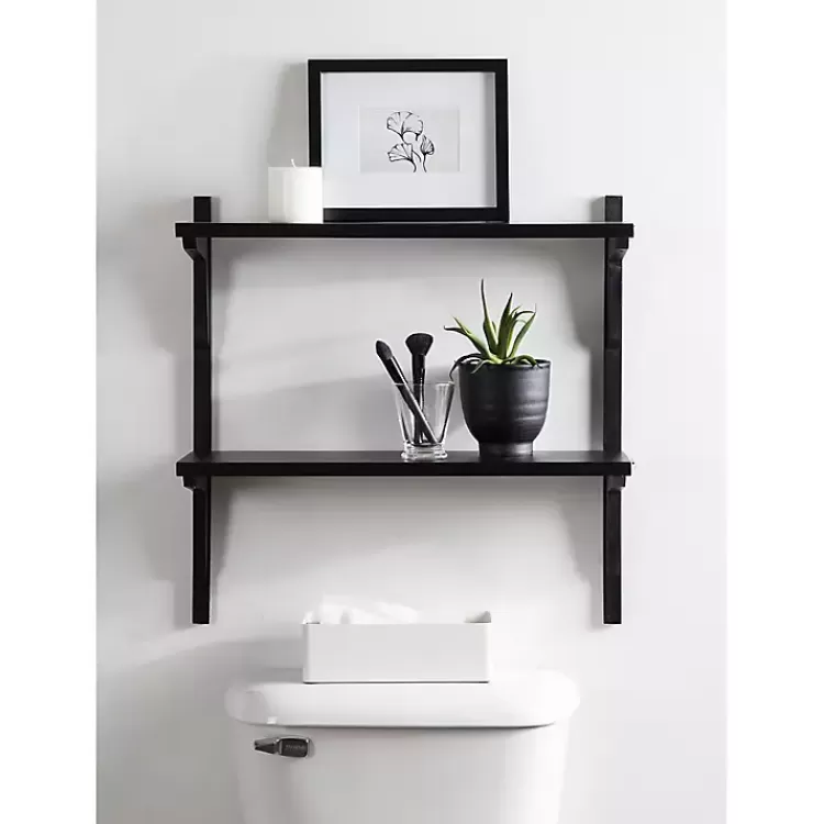 black_traditional_twotiered_wall_shelf_8.webp Traditional Two-Tiered Wall Shelf>Kirklands Home Best