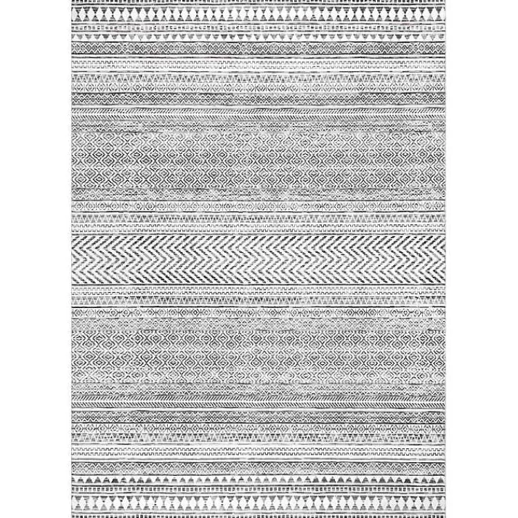 Black Tribal Geometric Washable Area Rug, 5x8>Kirklands Home Clearance