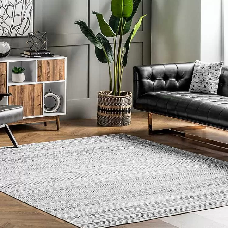 Black Tribal Geometric Washable Area Rug, 8x10>Kirklands Home Hot