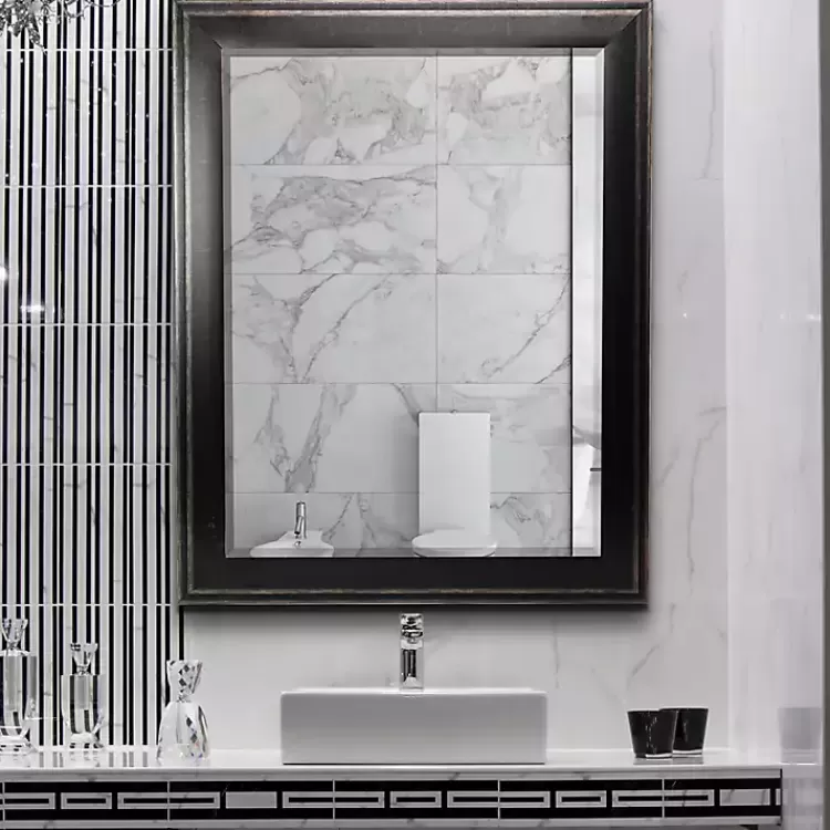 Black Two Step Beveled Frame Vanity Mirror>Kirklands Home Cheap