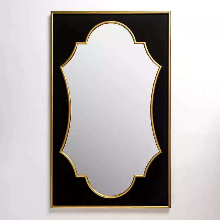 Black Velvet and Gold Wall Mirror>Kirklands Home Flash Sale