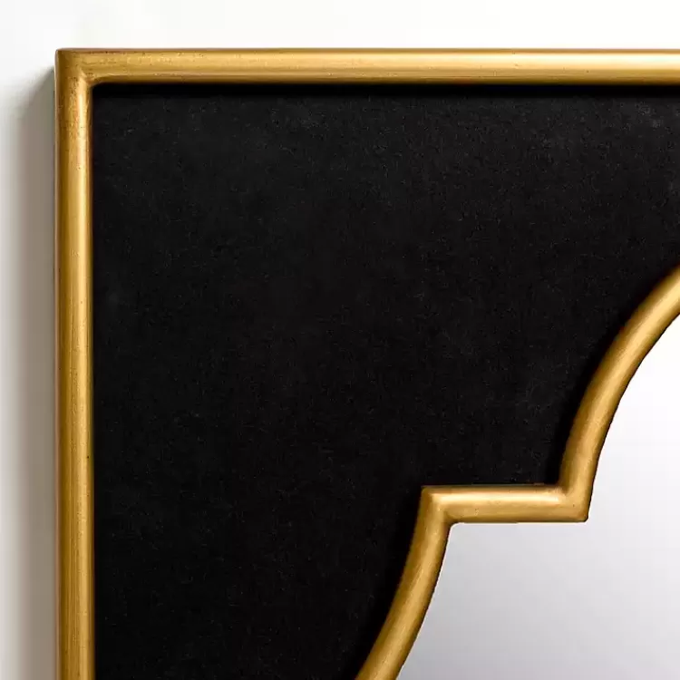 Black Velvet and Gold Wall Mirror>Kirklands Home Flash Sale