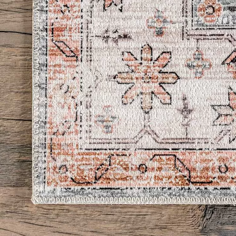 Black Vintage Motif Washable Area Rug, 5x8>Kirklands Home Flash Sale