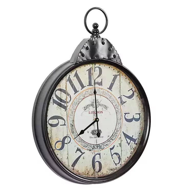 black_vintage_pocket_watch_wall_clock_3.webp Black Vintage Pocket Watch Wall Clock>Kirklands Home Cheap
