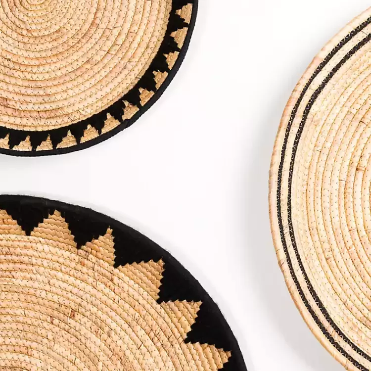 Black Water Hyacinth Basket Wall Plaques, Set of 3>Kirklands Home Best