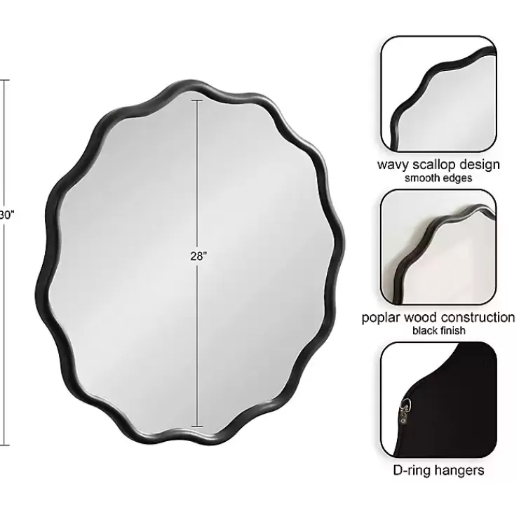 Wavy Scallop Round Wall Mirror>Kirklands Home Outlet