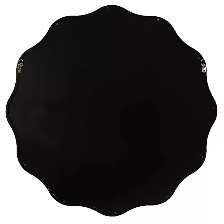 black_wavy_scallop_round_wall_mirror_3.webp Wavy Scallop Round Wall Mirror>Kirklands Home Outlet