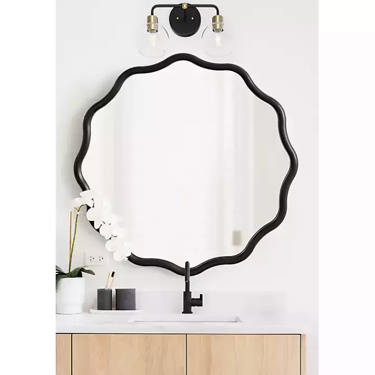 black_wavy_scallop_round_wall_mirror_8.webp Wavy Scallop Round Wall Mirror>Kirklands Home Outlet