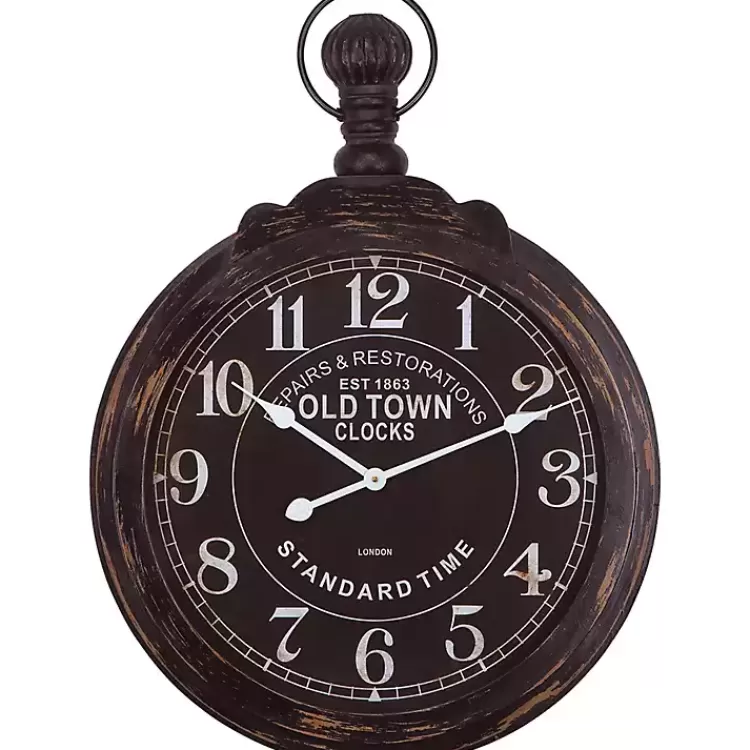 Black Weathered Iron Frame Round Wall Clock>Kirklands Home Store
