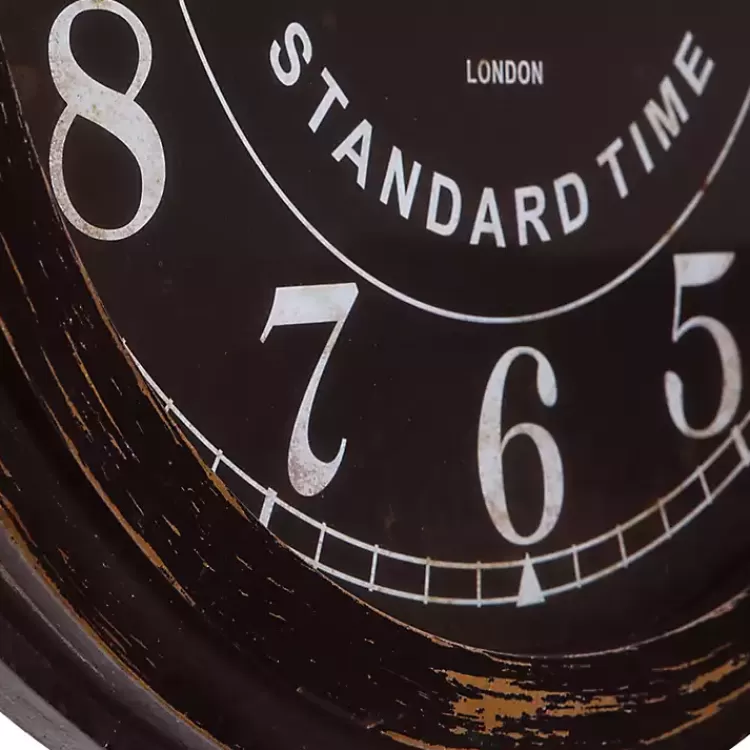 Black Weathered Iron Frame Round Wall Clock>Kirklands Home Store