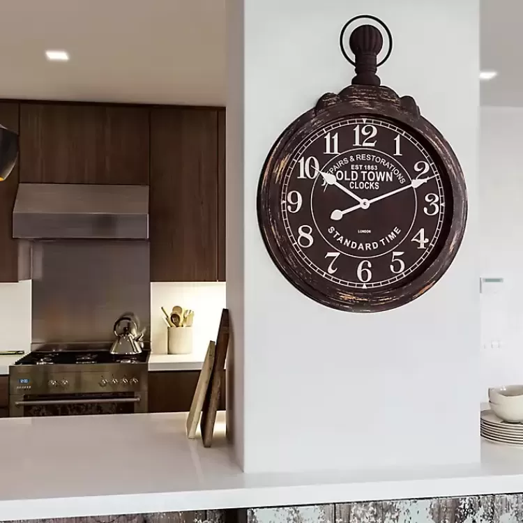 black_weathered_iron_frame_round_wall_clock_2.webp Black Weathered Iron Frame Round Wall Clock>Kirklands Home Store