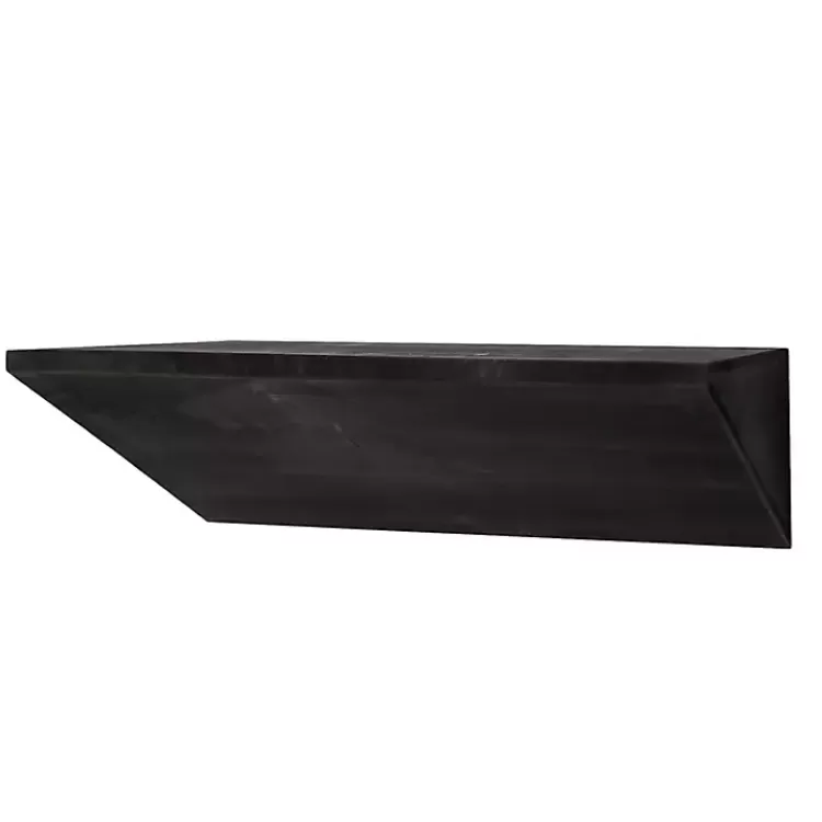Black Wedge Wood Small Floating Shelf>Kirklands Home Online