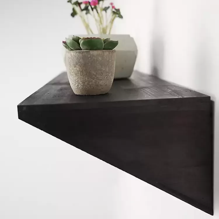 black_wedge_wood_small_floating_shelf_2.webp Black Wedge Wood Small Floating Shelf>Kirklands Home Online