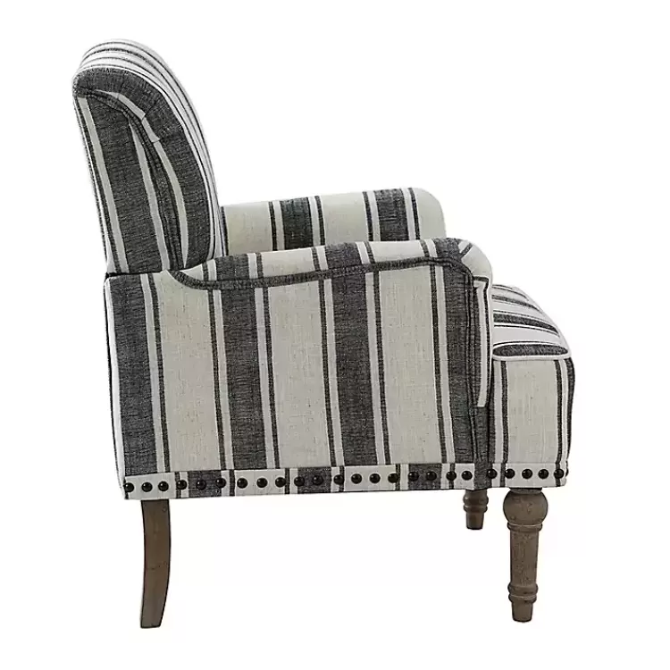 black_white_stripe_upholstered_accent_chair_2.webp Black White Stripe Upholstered Accent Chair>Kirklands Home New