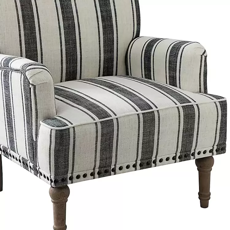 black_white_stripe_upholstered_accent_chair_5.webp Black White Stripe Upholstered Accent Chair>Kirklands Home New
