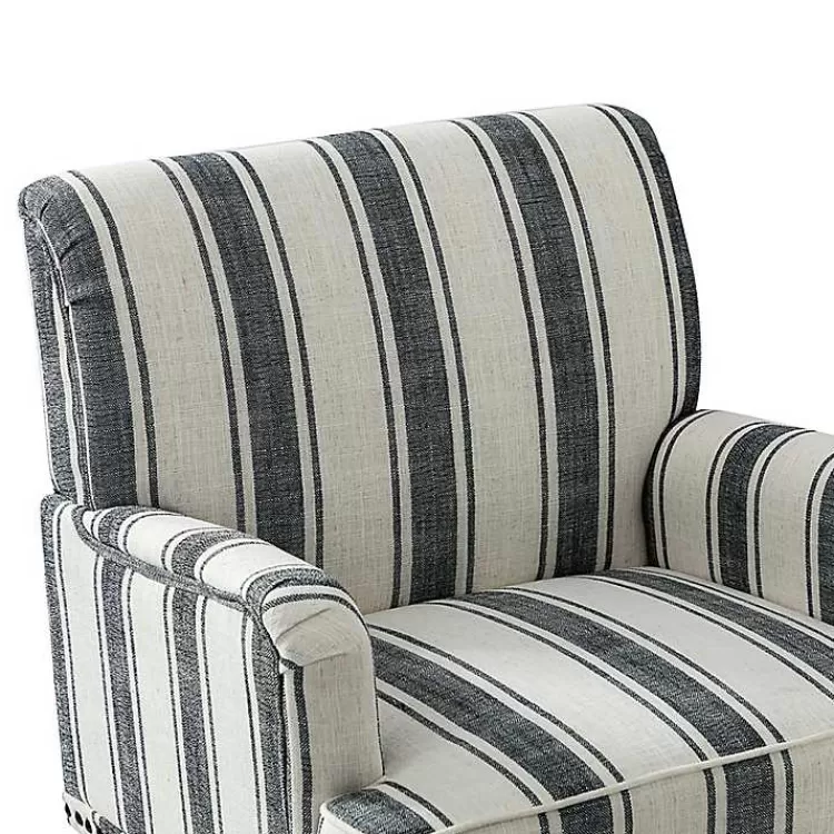 black_white_stripe_upholstered_accent_chair_6.webp Black White Stripe Upholstered Accent Chair>Kirklands Home New