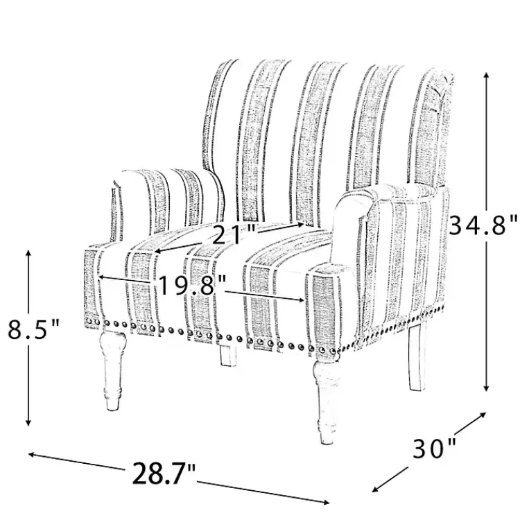 black_white_stripe_upholstered_accent_chair_9.webp Black White Stripe Upholstered Accent Chair>Kirklands Home New