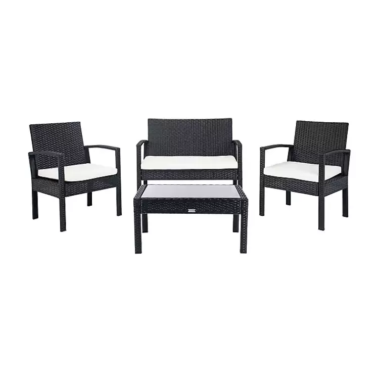 Black Wicker Frame 4-pc. Outdoor Living Set>Kirklands Home Outlet