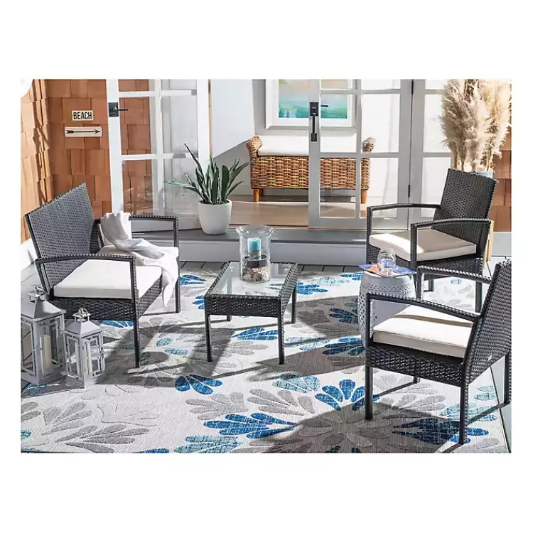 Black Wicker Frame 4-pc. Outdoor Living Set>Kirklands Home Outlet