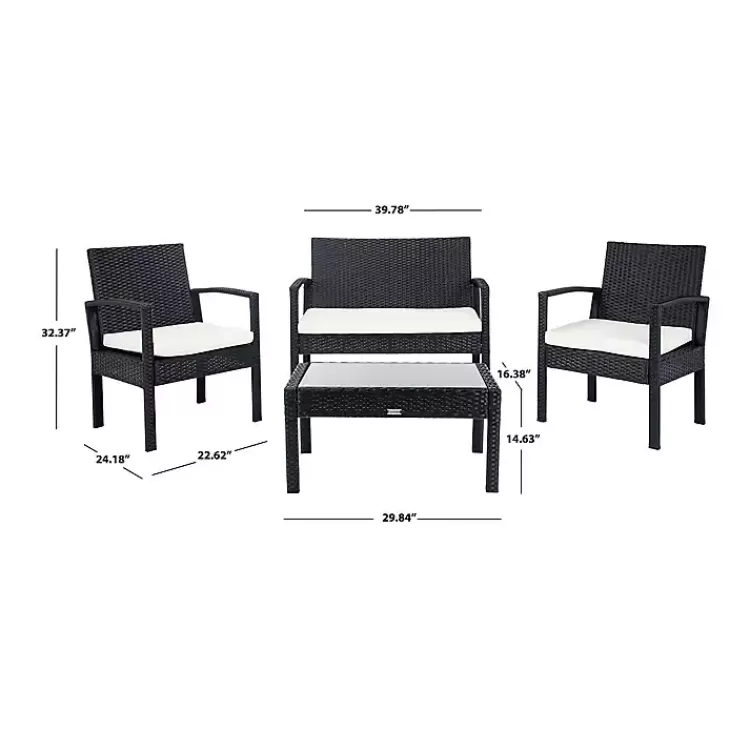 black_wicker_frame_pc_outdoor_living_set_4.webp Black Wicker Frame 4-pc. Outdoor Living Set>Kirklands Home Outlet