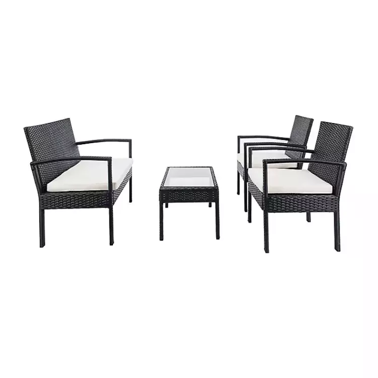 black_wicker_frame_pc_outdoor_living_set_5.webp Black Wicker Frame 4-pc. Outdoor Living Set>Kirklands Home Outlet