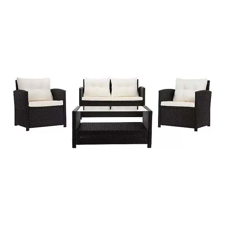 Black Wicker 4-pc. Deluxe Outdoor Living Set>Kirklands Home Sale