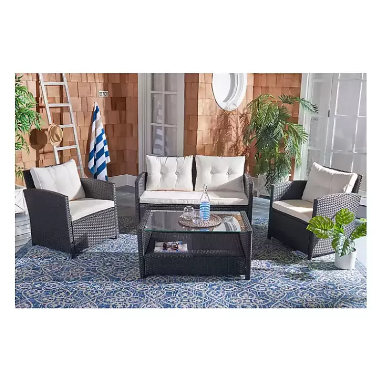 Black Wicker 4-pc. Deluxe Outdoor Living Set>Kirklands Home Sale