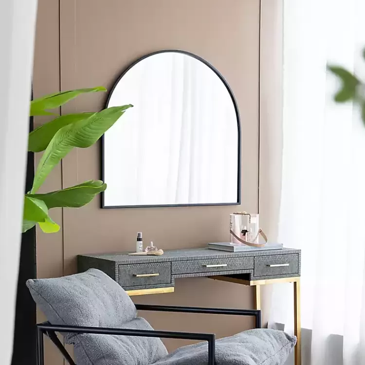 black_wide_arched_wall_mirror_3.webp Wide Arched Wall Mirror>Kirklands Home Fashion