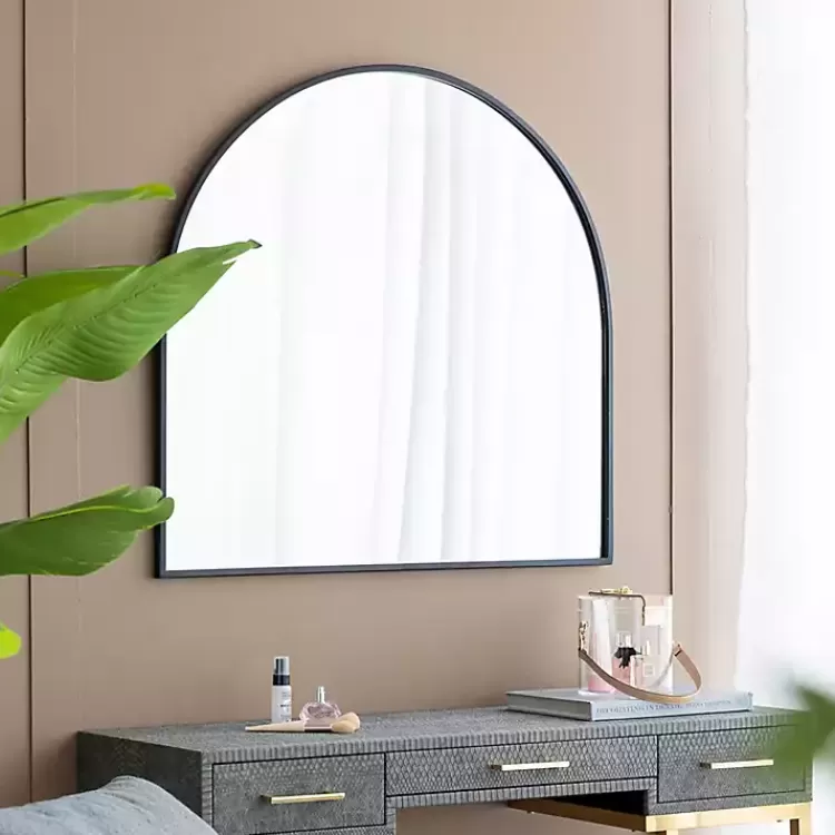 black_wide_arched_wall_mirror_4.webp Wide Arched Wall Mirror>Kirklands Home Fashion
