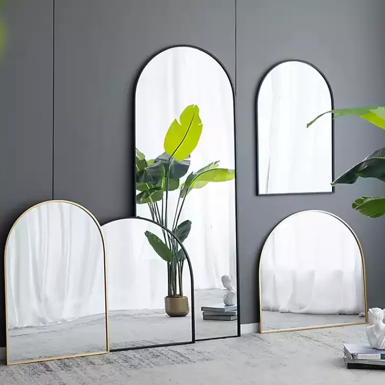 black_wide_arched_wall_mirror_8.webp Wide Arched Wall Mirror>Kirklands Home Fashion