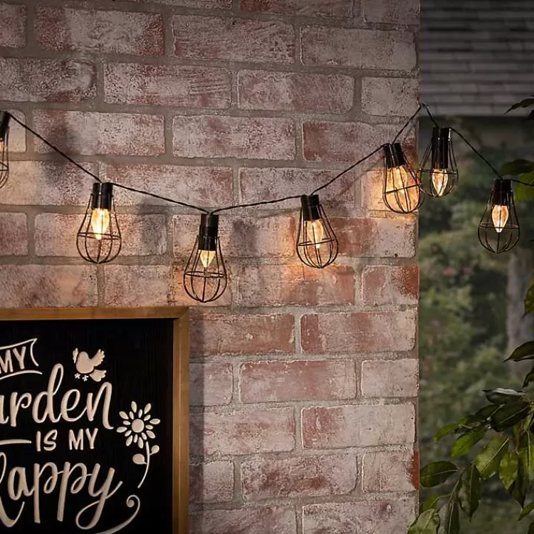 Wire Cage Solar Outdoor String Lights>Kirklands Home Best