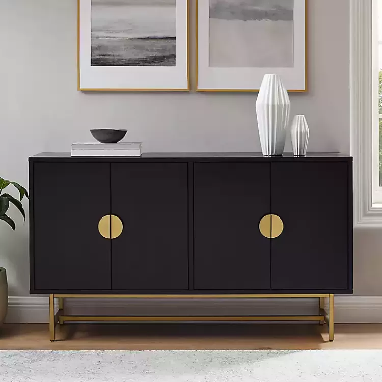 Wood & Gold Metal Sideboard>Kirklands Home Clearance