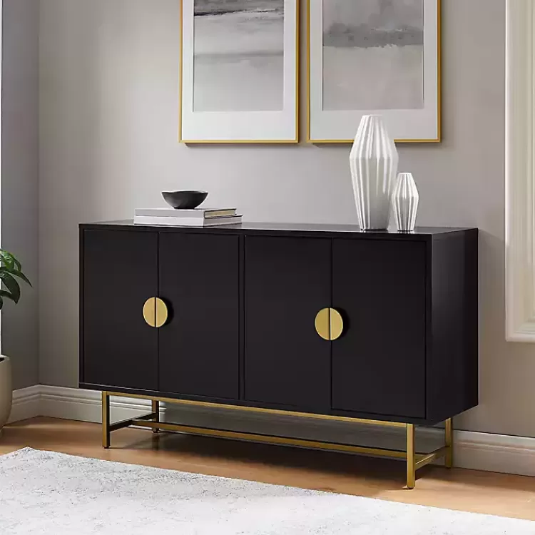 black_wood__gold_metal_sideboard_3.webp Wood & Gold Metal Sideboard>Kirklands Home Clearance