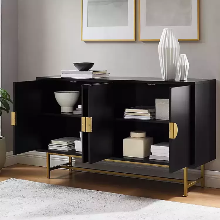 black_wood__gold_metal_sideboard_4.webp Wood & Gold Metal Sideboard>Kirklands Home Clearance