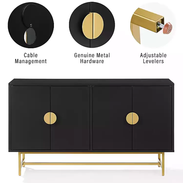 black_wood__gold_metal_sideboard_5.webp Wood & Gold Metal Sideboard>Kirklands Home Clearance