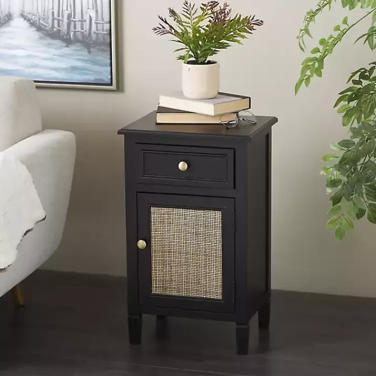 black_wood__natural_rattan_small_cabinet_7.webp Wood & Natural Rattan Small Cabinet>Kirklands Home Fashion