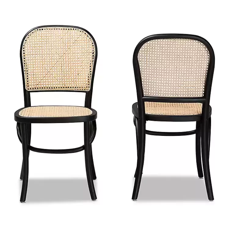 black_wood__rattan_bree_dining_chairs_set_of__2.webp Black Wood & Rattan Bree Dining Chairs, Set of 2>Kirklands Home Flash Sale
