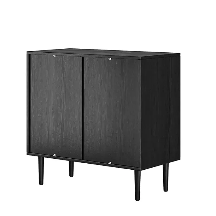 black_wood_and_arched_rattan_door_cabinet_3.webp Wood and Arched Rattan 2-Door Cabinet>Kirklands Home Flash Sale
