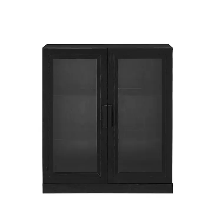 Black Wood and Glass Stackable Storage Cabinet>Kirklands Home Best