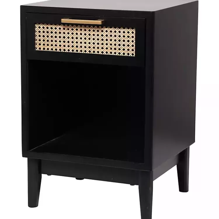 Wood and Natural Rattan Drawer Nightstand>Kirklands Home Store