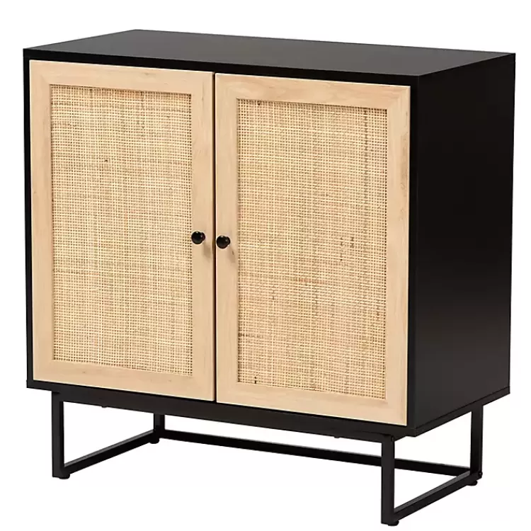 Wood and Rattan 2-Door Cabinet>Kirklands Home Discount